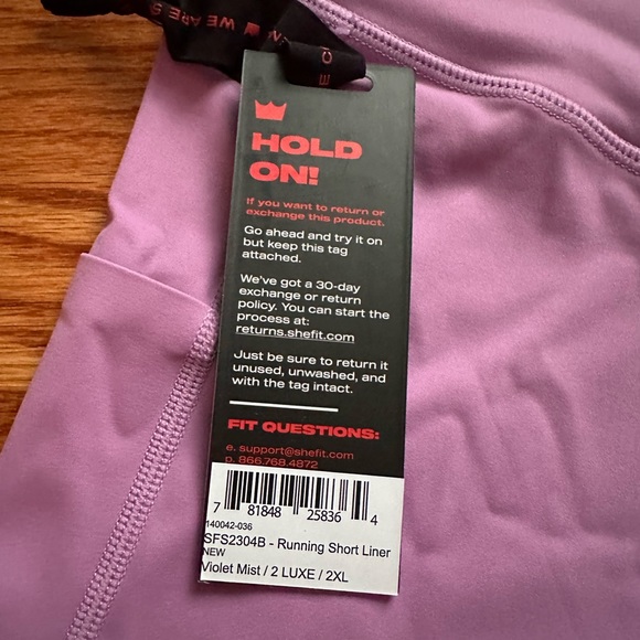 NWT - SHEFIT Running Short Liner - 2LUXE 2XL - Violet Mist - Picture 2 of 6